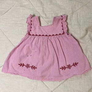 Pink Chicken Gingham Swing Top